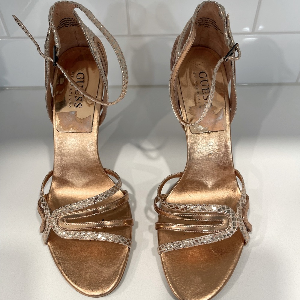 Rose gold guess heels